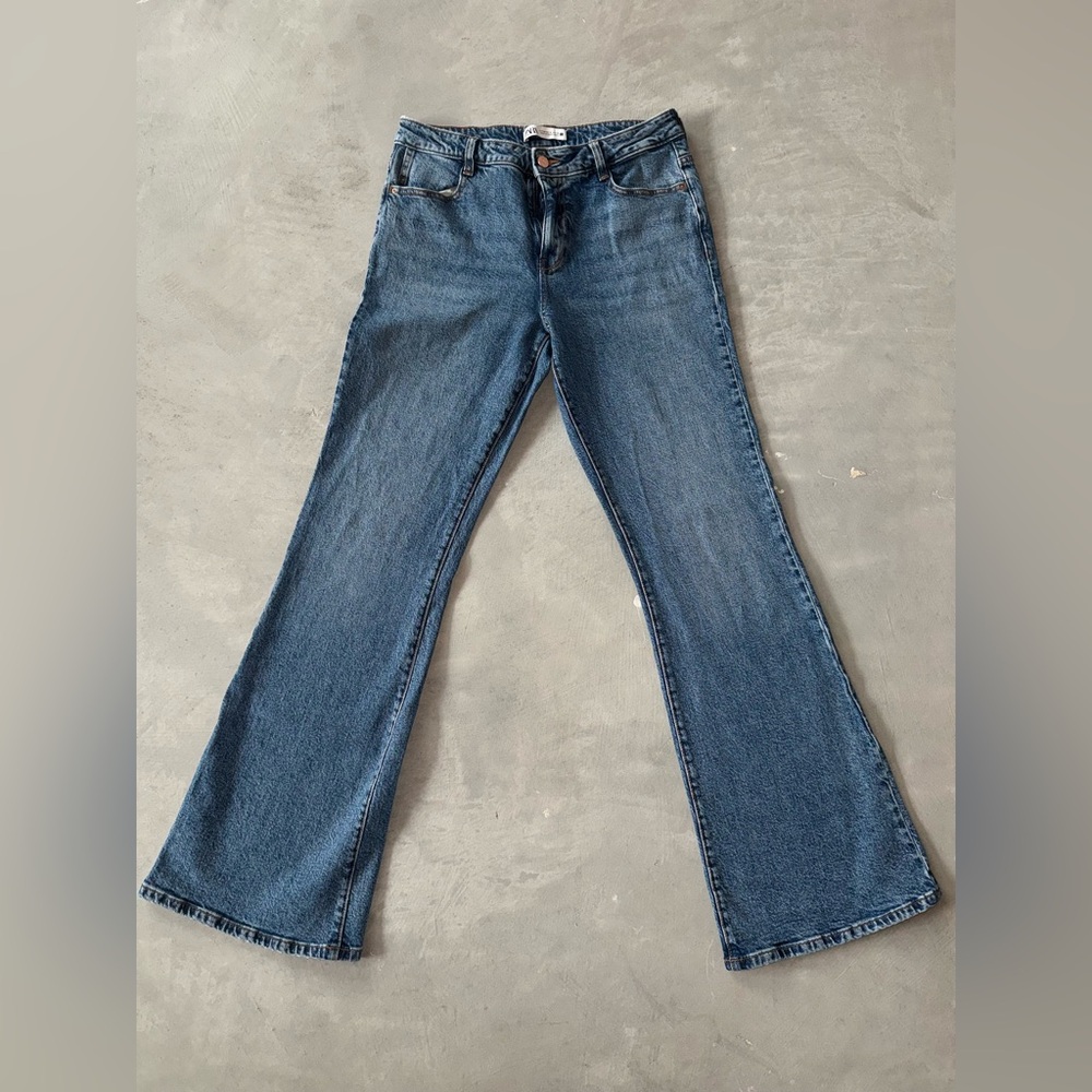 Zara Women's Blue Flare Jeans